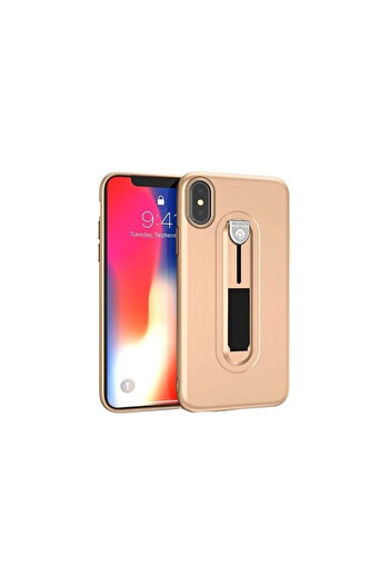 Cyclop Touch of luxury Silicone case with selfie stick for iPhone XS Max, gold