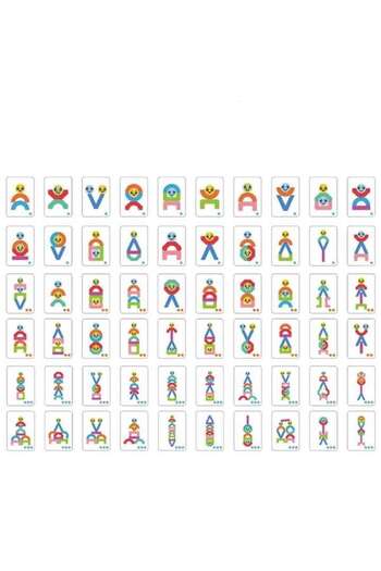 OEM Creative Wooden Construction and Balance Game, Smiley Face, 11 pieces, multicolor, for ages 3+