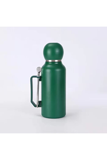 Lava Roastery Yerba Mate Vacuum Insulated Stainless Steel Thermal Bottle Flask Bombilla Straw, Multipurpose 1.3 L