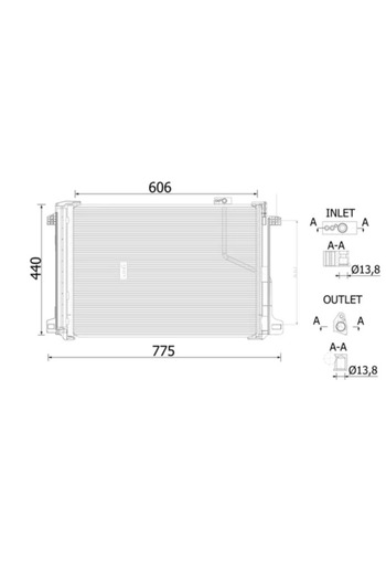 MAHLE Air conditioning condenser MERCEDES-BENZ (BBDC) GLK-CLASS (X204) 2012-2015