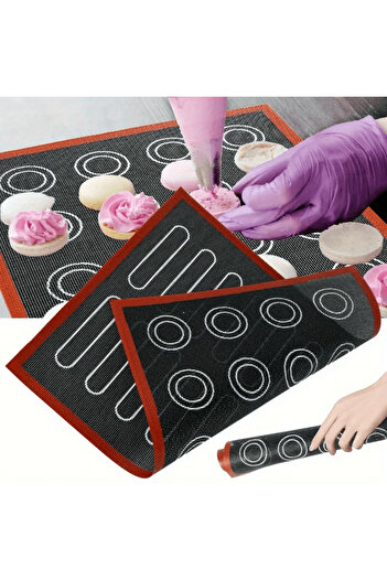 VALA Baking Mat 2 in 1, Eclairs & Macarons Silicone, VALA® ECLAIR & Macarons, Micro Perforated for Heat