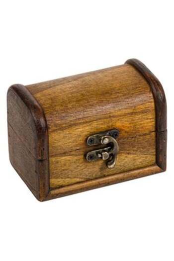 Silver Star Decorative Wooden Chest Brown 11 x 7 x 8 cm