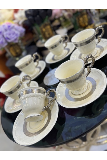 hediye Esterhomedecor 6 Person Porcelain Coffee Cup Set