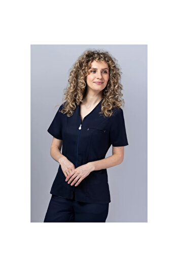 tag Costum medical PREMIUM ZIP COMFORT pentru femei, bleumarin
