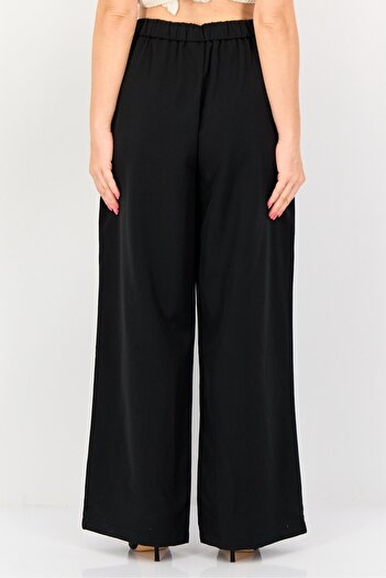 Brave Soul Women Regular Fit Plain Wide Leg Pants, Black