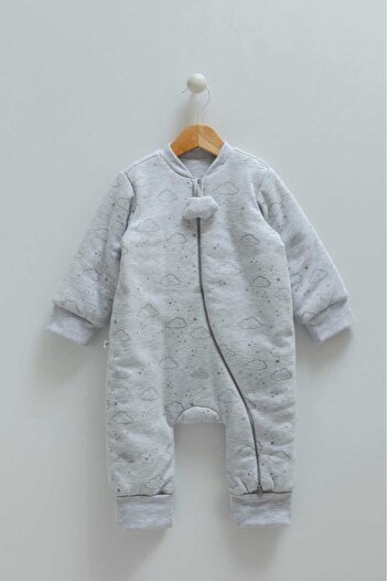 Caramell Incibaby 100% Cotton 1.6 Tog Filled Double Zipper Sleeping Bag with Cloud Detail