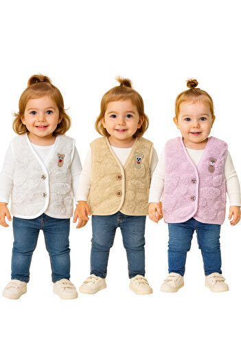 minitrends 3Pcs Welsoft Plush Fabric Soft Textured Girls Boys Baby Kids Vest