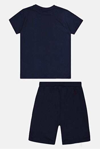 Nicce Kids Boy 2 Pieces Brand Logo T-Shirt And Short Set, Navy Blue