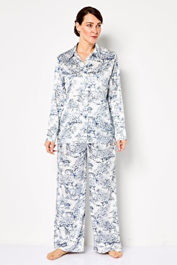 JASON WU Women 2 Pieces Allover Print Long Sleeve Nightwear Set, Multicolor