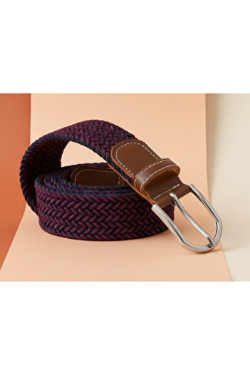 SyaMAG Casual Elastic Textile Belt, Braided Design, Unisex, 110x3.5 cm