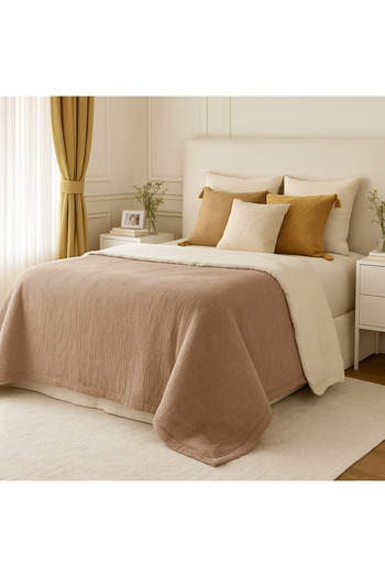 Tasarım Hb&Victory Muslin Brown Color 6 Layer Quilt Single Size 170X260 Cm.