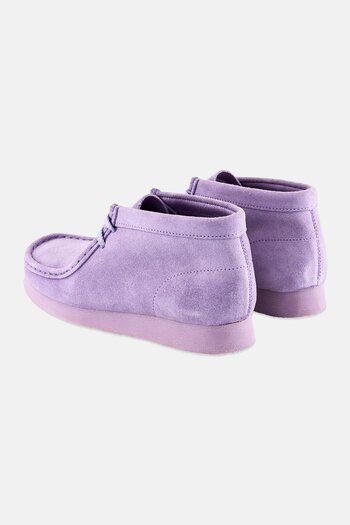 CLARKS Kids Girl Wide Wallabeebooto Lace Up Casual Shoes, Lilac