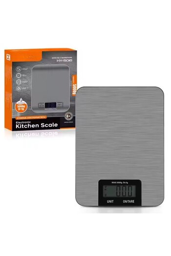 Deliny Electronic Kitchen Scale, 5000G, Stainless Steel Portable Design, Silver