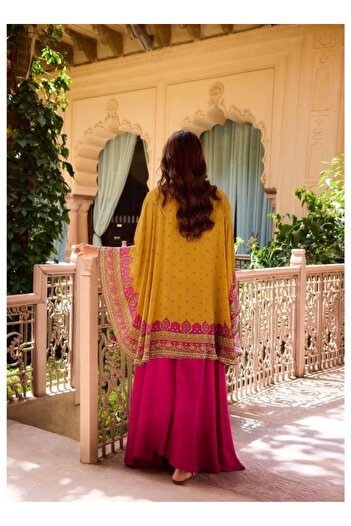 HashtagBe Vibrant Yellow & Pink Traditional Ensemble
