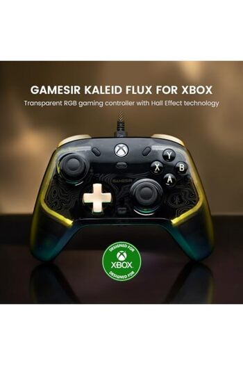 GameSir Skeleton Hall Effect Stick & Trigger Wired PC Controller with RG Controller Kaleid Flux Xbox
