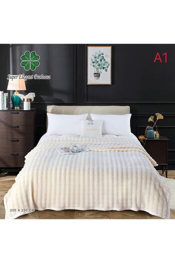 OEM Soft cocolino blanket, 200x230, with white border, Beige