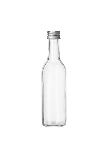 ANTBRO Glass Bottle with Metallic Cap, 100ml, Transparent