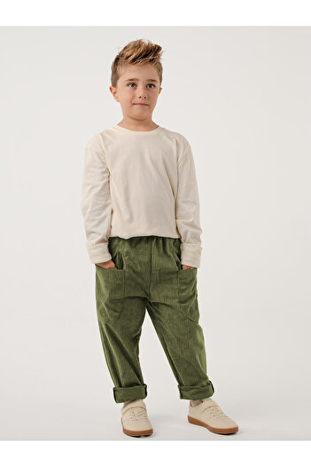 Catz Kids 2'li Paket Yumuşak Kadife Boyfriend Pantolon ( Camel&Haki )