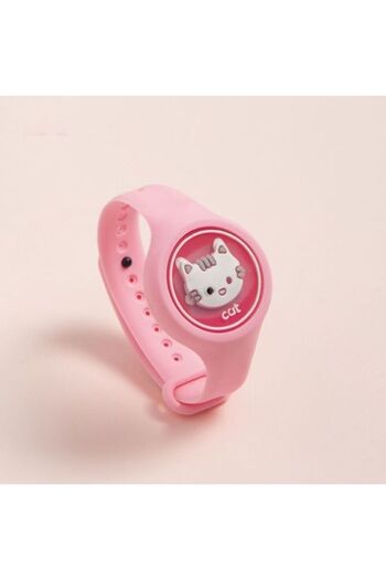 LUXER Anti-Mosquito Silicone Bracelet, 100% Repellent Effect, Model - Pink Cat with LED Lighting