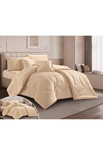 SNOOZYL Double bedspread made of soft velvet and fur with a hotel design for a luxurious hotel experience