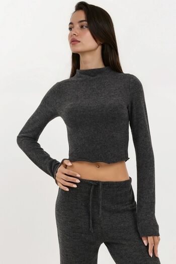 Hiccup Μπλούζα με μαλακή υφή με μισό ζιβάγκο Busem Collection
