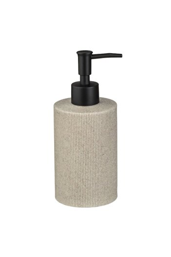 SHOPIENS Liquid Soap Dispenser, Ribbed Stripe Design, 350 ml, Beige