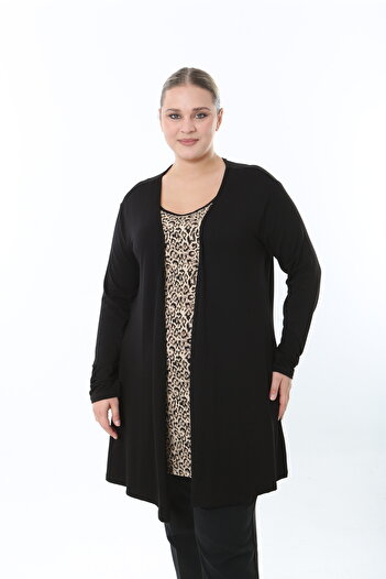XL Modam Women's Lycra One-Piece Plus Size Tunic Cardigan