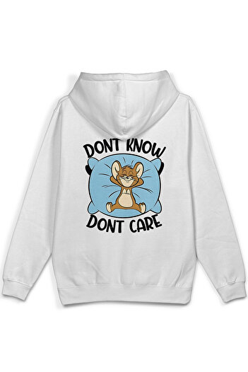 Overoz Φούτερ με κουκούλα με στάμπα Tom & Jerry Oversize Λευκό Hoodie H1381