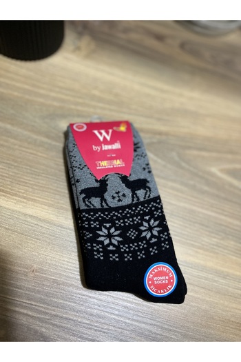 BY JAWALLİ SOCKS Women's Thermal Christmas Patterned Socks