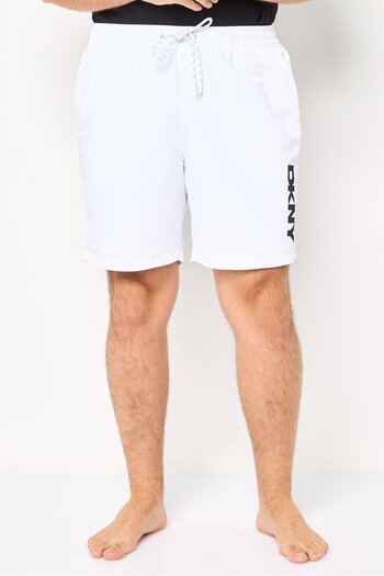 Dkny Men Brand Logo Board Shorts, White