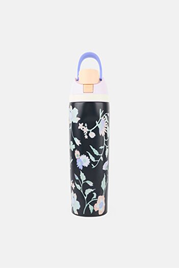 Orly Maison Floral Print Insulated Stainless Steel Water Bottle With Built-In Straw 710ml, Multicolor