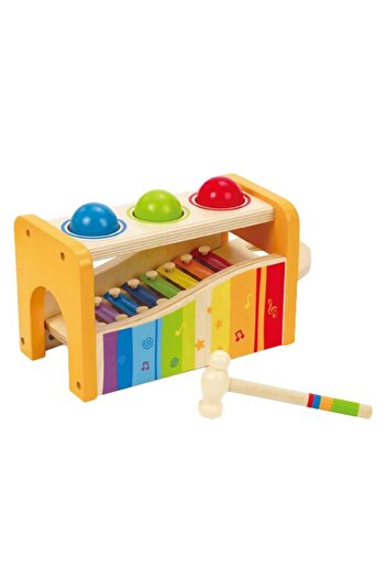Hape Pound & Tap Bench with Slide Out Xylophone - Award Winning Durable Wooden Musical Pounding Toy