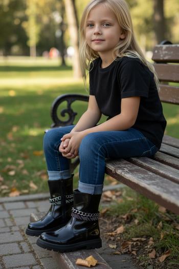 JOJO KIDS αδιάβροχη μπότα για κορίτσια, μπότα ανθεκτική στο κρύο καιρό, φερμουάρ, φλις επένδυση, αντιολισθητική σόλα