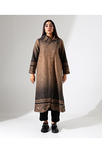 Fi'l Arz Fashion Women's Swallow Collar It Snowed Long Neck Plus Size Hijab Tunic