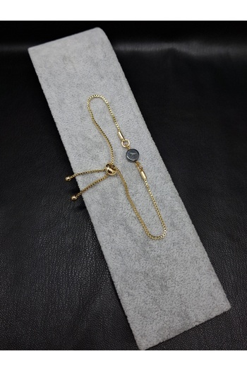 Han Ticarethane Gold Color Hematite Stone Letter Y Bracelet