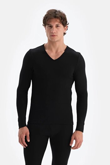 Dagi Men's V-Neck Long Sleeve Thermal Underwear Single Top