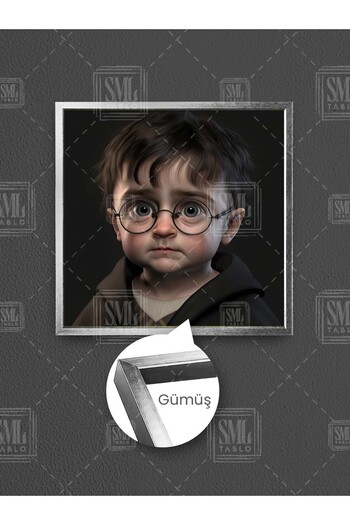 SML TABLO Pictură pătrată pe pânză cu rame, drăguță, cu magicianul Harry Potter, pentru copii, școala de vrăjitorie din Hogwarts