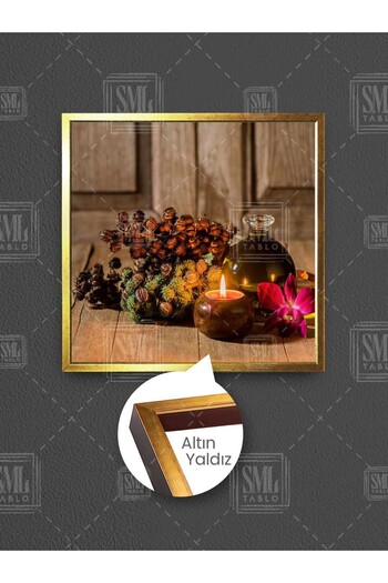 SML TABLO Lumânări cu flori roz Uleiuri aromatice Decor pentru salon de masaj Pictură pătrată pe pânză înrămată