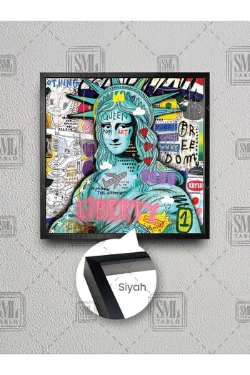 SML TABLO Statuia Libertății Mona Lisa, Graffiti de Banksy, Artă de stradă, pictură pătrată pe pânză înrămată