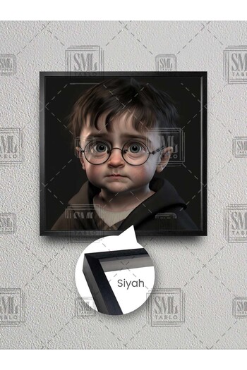 SML TABLO Pictură pătrată pe pânză cu rame, drăguță, cu magicianul Harry Potter, pentru copii, școala de vrăjitorie din Hogwarts