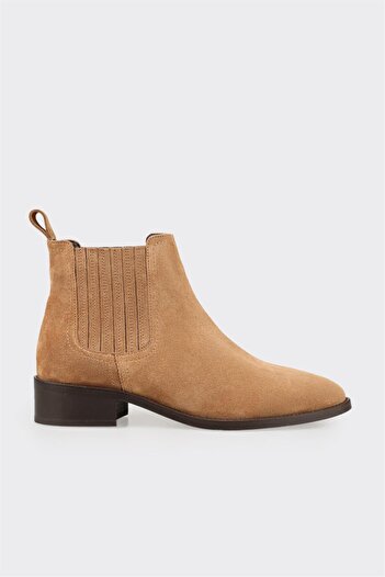 Elle Shoes Naturel Deri Kadın Klasik Bot