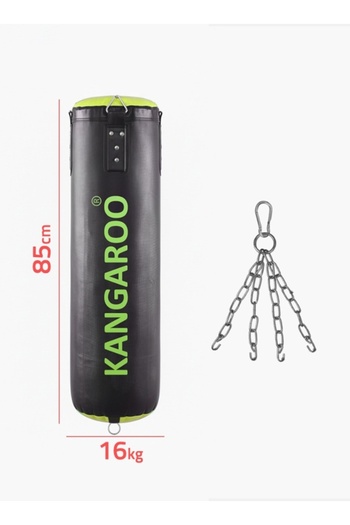 KANGAROO High-performance leather and canvas punching bag, packed with professional compressed padding, weighs 16 kg