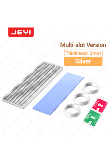 Choice3 3mm slot white JEYI M.2 SSD Heatsink, Aluminum PS5 Radiator Solid State Drives Cooler Silicone Therm