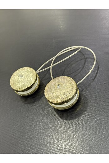Fon Dünyası Magnetic Gold Curtain Buckle - Magnetic Curtain Holder (2 Pieces)