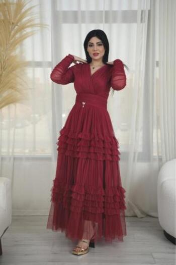 Marseille SA Layered tulle evening dress