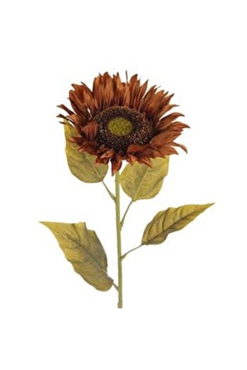 SHOPIENS Floare artificială cu tulpină lungă, floarea-soarelui, maro, 98 cm