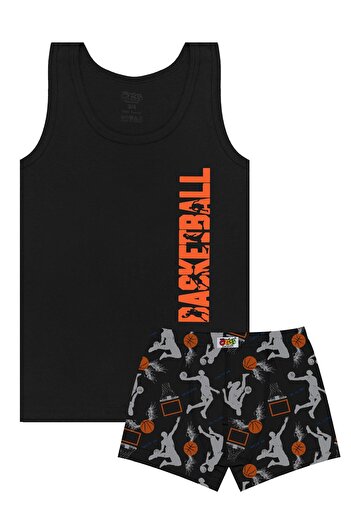Öts Boy's Athlete Boxer Lycra Black Basketball (96% Cotton - 4% Elastane)