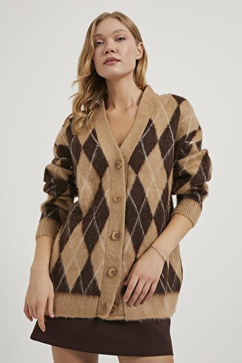 Arma Life Armalife 4779 Plaid Patterned Premium Women's Cardigan