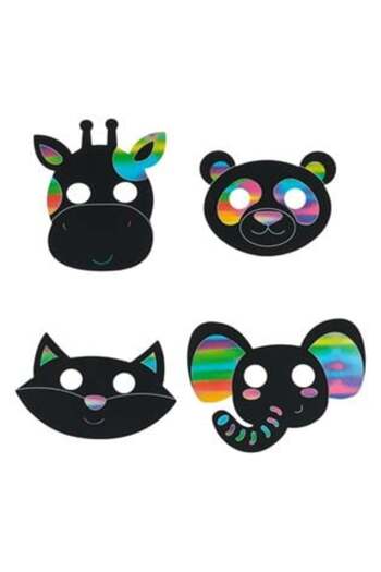 Jumbo Set Masks of Animals with Rhinestones - 9 pieces