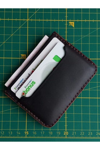 LUNA LUSTER Handmade Genuine Leather Minimalist Men's Card Holder